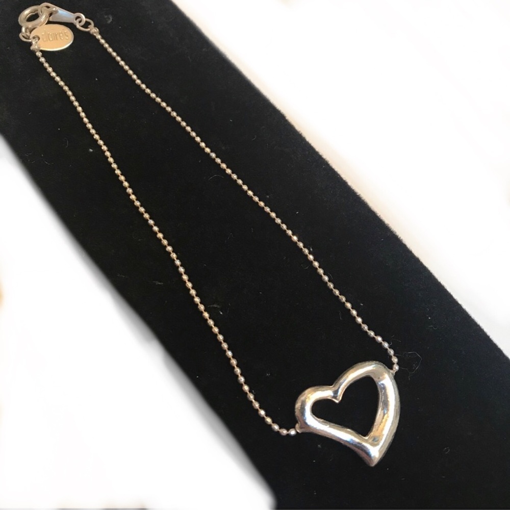 Sterling Silver Open Heart Anklet